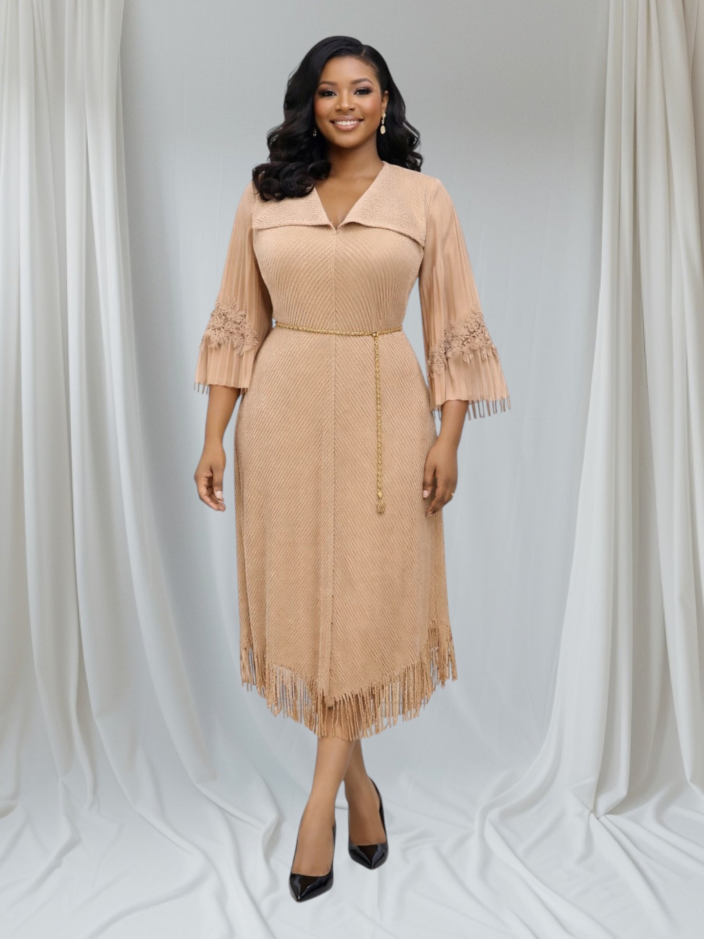 CRZ Miyaki Tassel Slimming Dress SH-0244