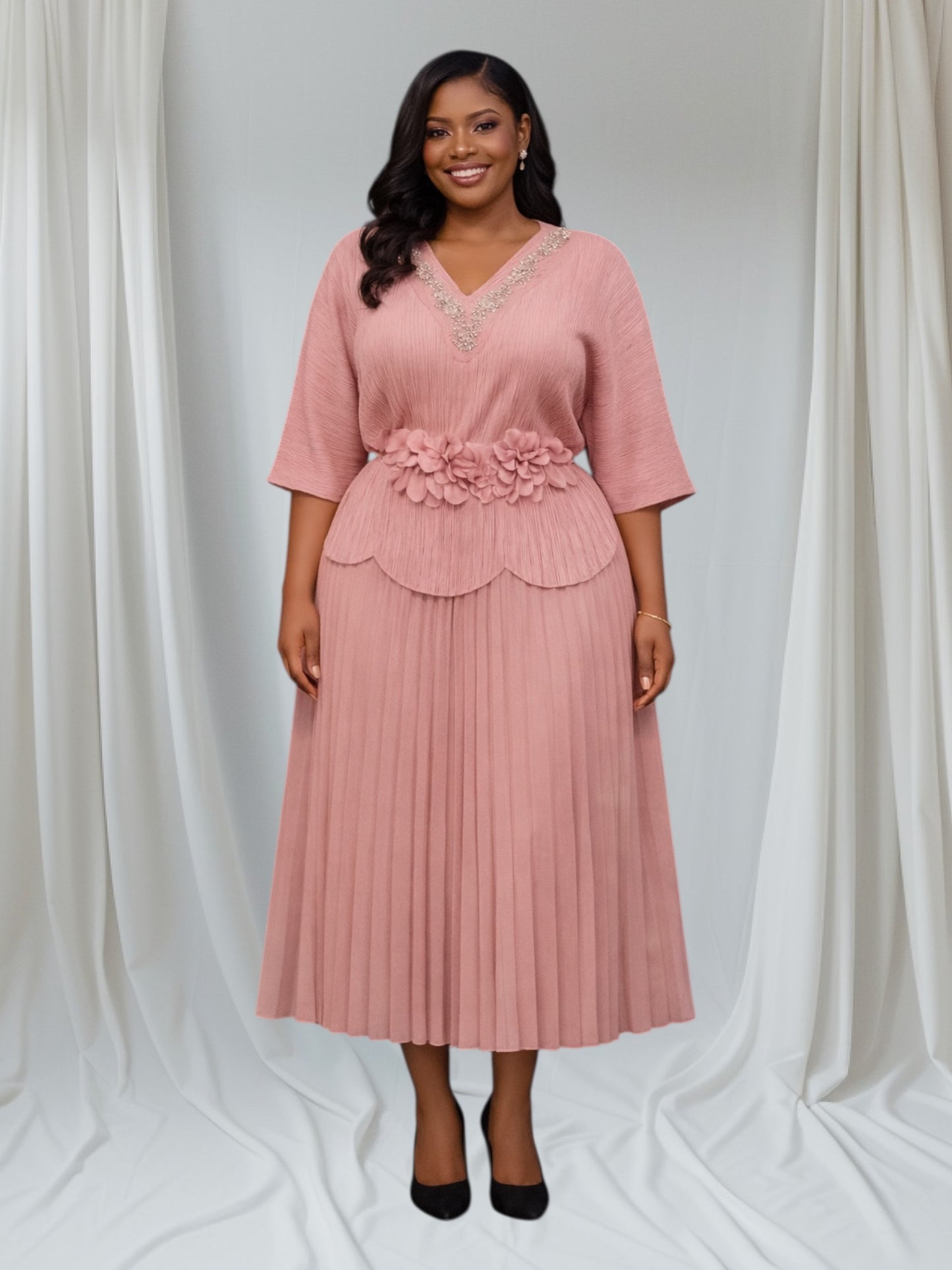 CRZ Miyaki Pleated Gown 01234