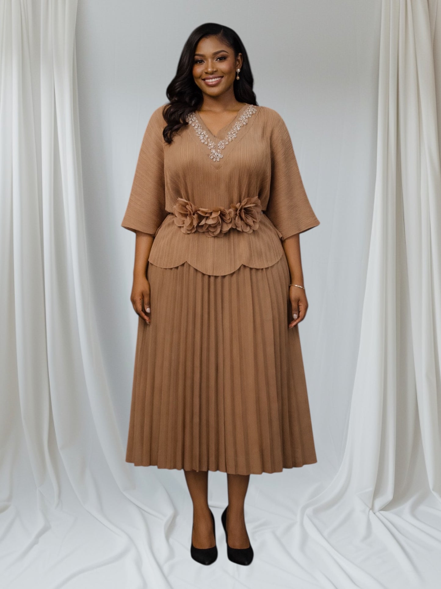 CRZ Miyaki Pleated Gown 01234