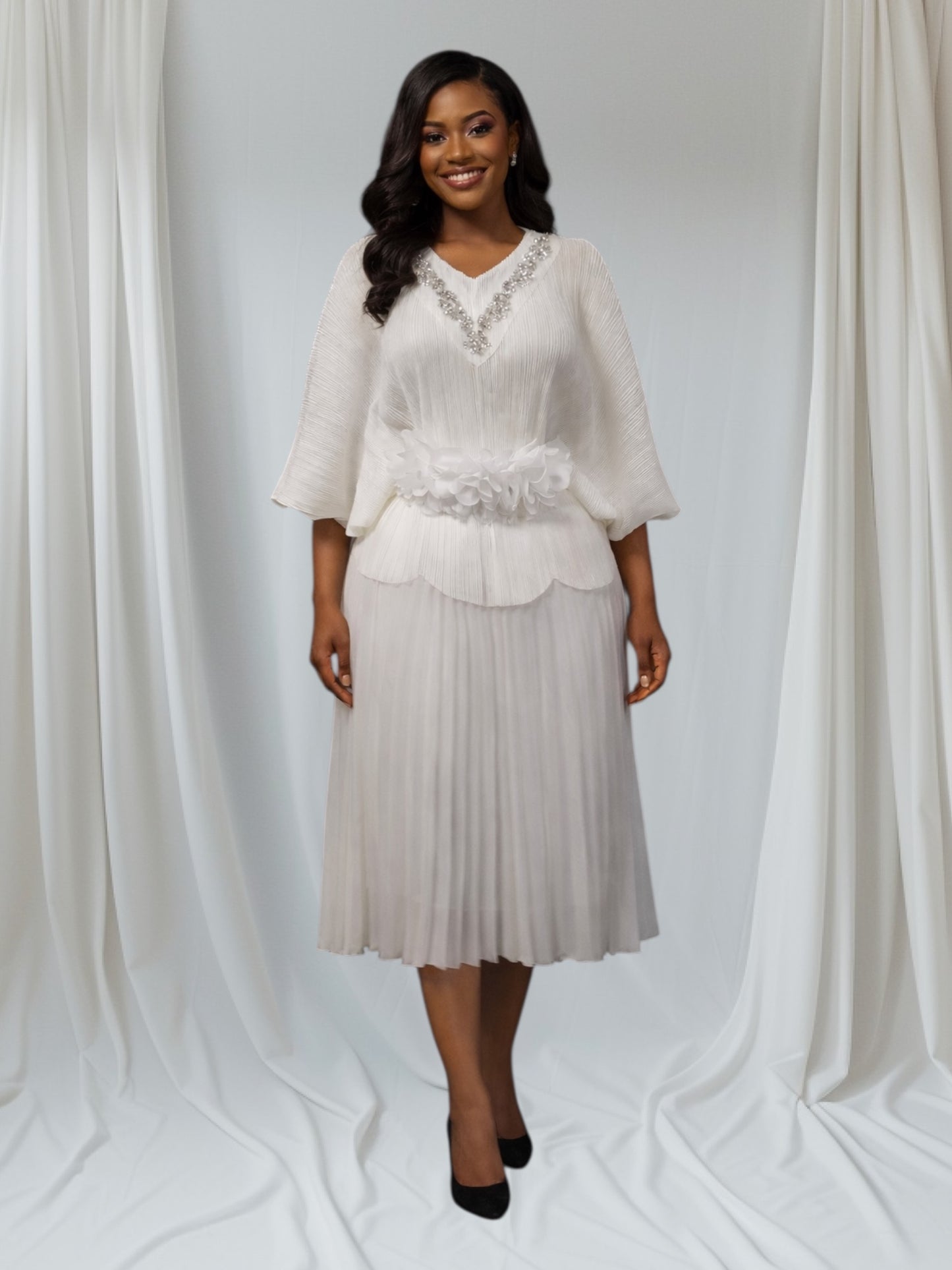 CRZ Miyaki Pleated Gown 01234
