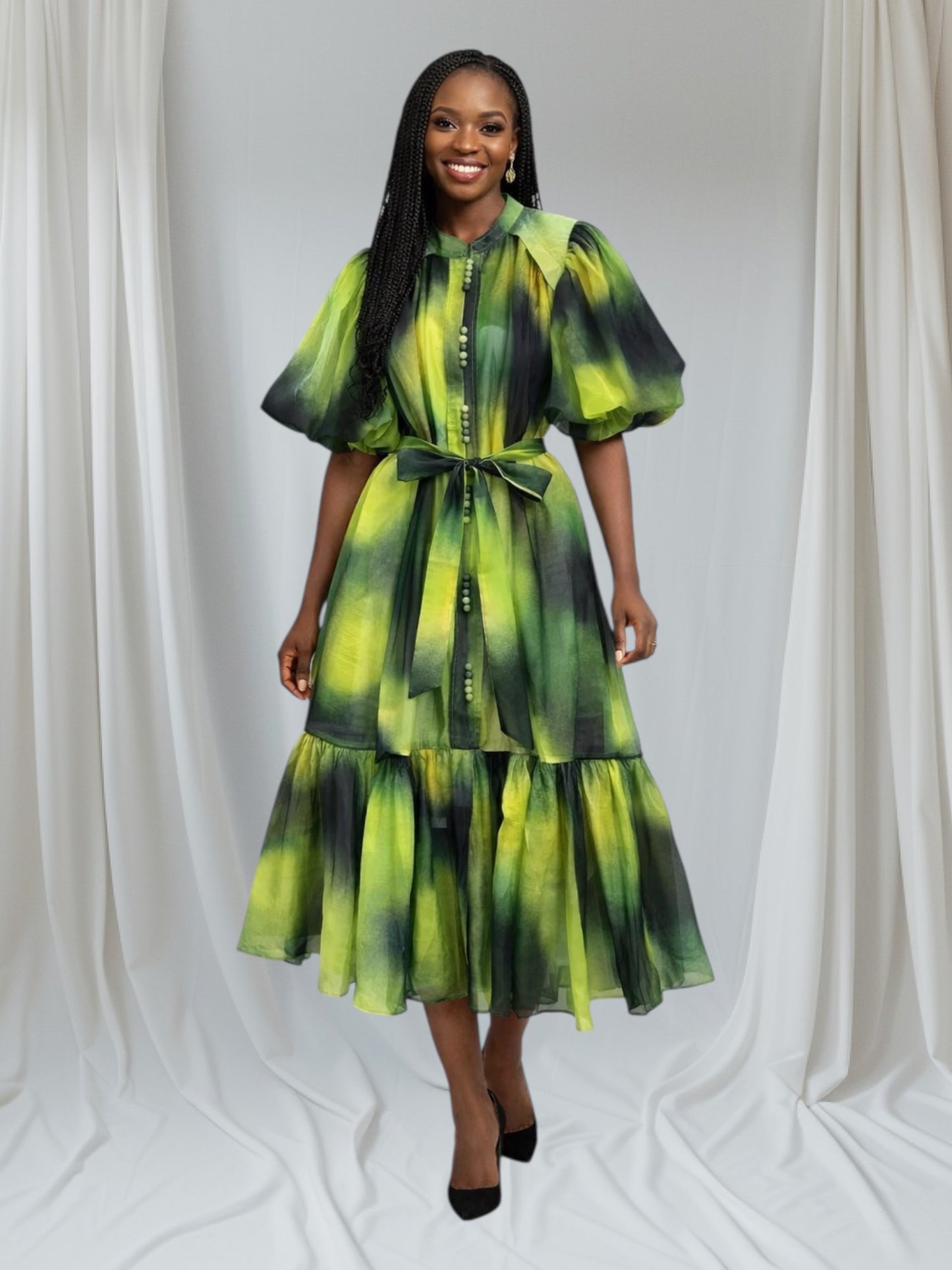 CRZ Multicolor Floral Chiffon Dress