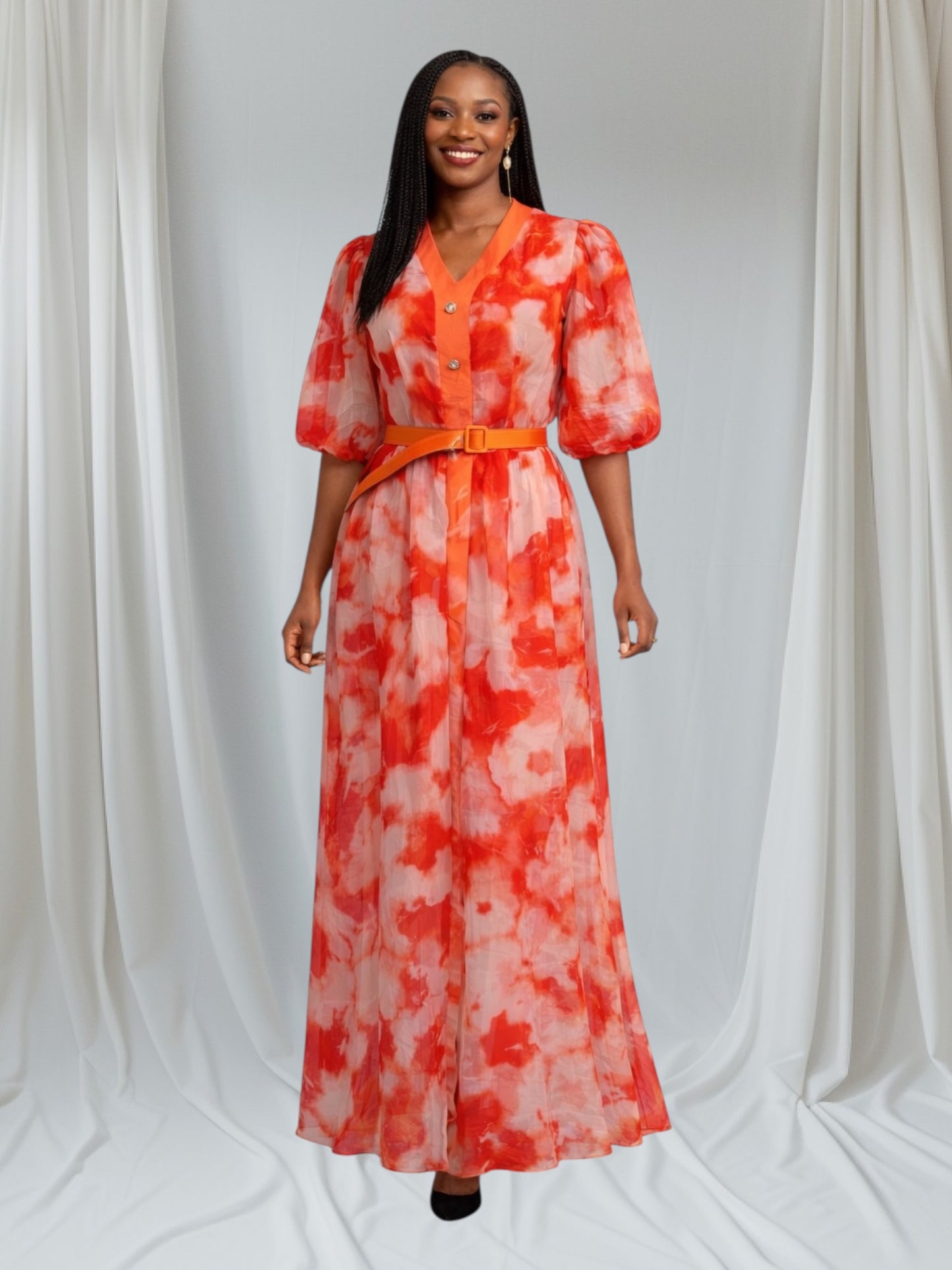 CRZ Multicolor Floral Chiffon Dress