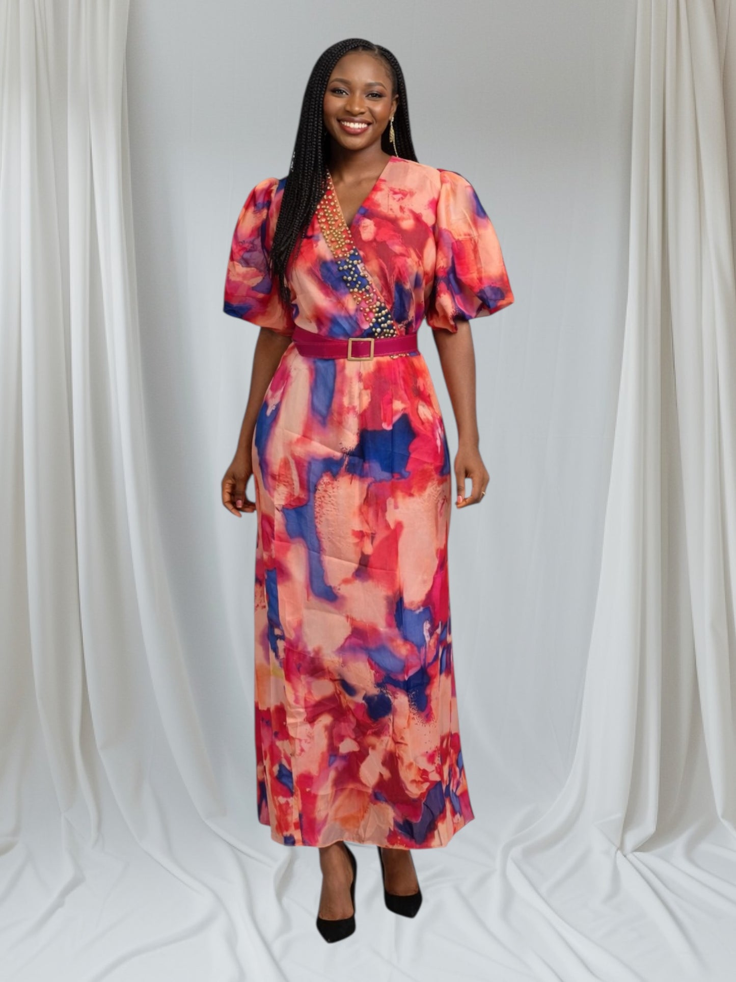 CRZ Multicolor Floral Chiffon Dress