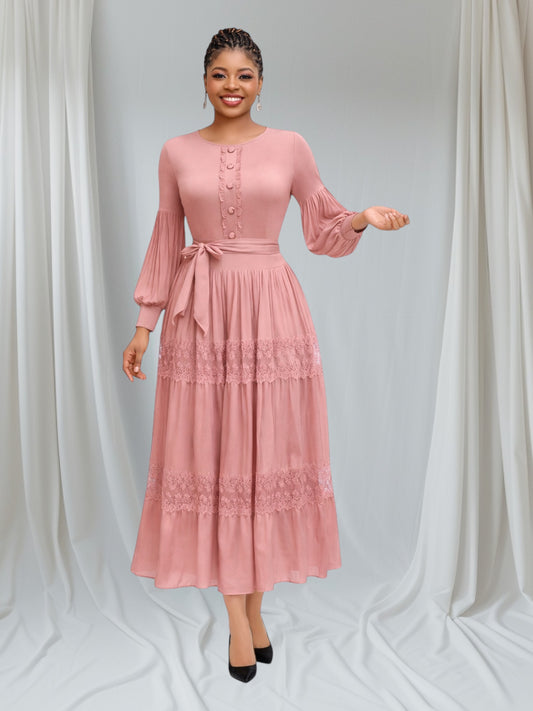CRZ Miyaki Pleated Dress With Front Button Y2207