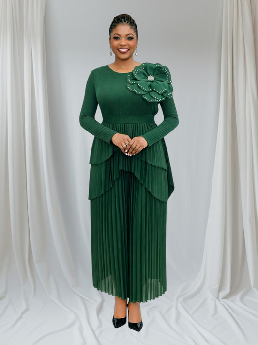 CRZ Miyaki Pleated Dress With Side Bow B8918