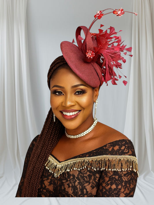 CRZ Elegant Hat Fascinator Embellished With Feathers