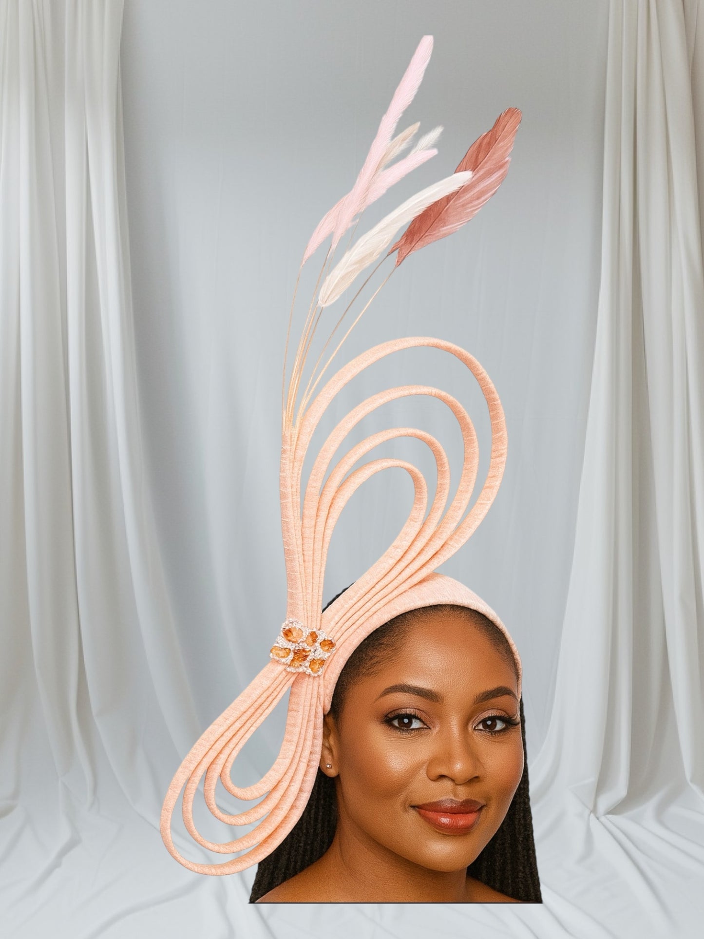 Crescenza Royal Sapphire Fascinator with Feathers