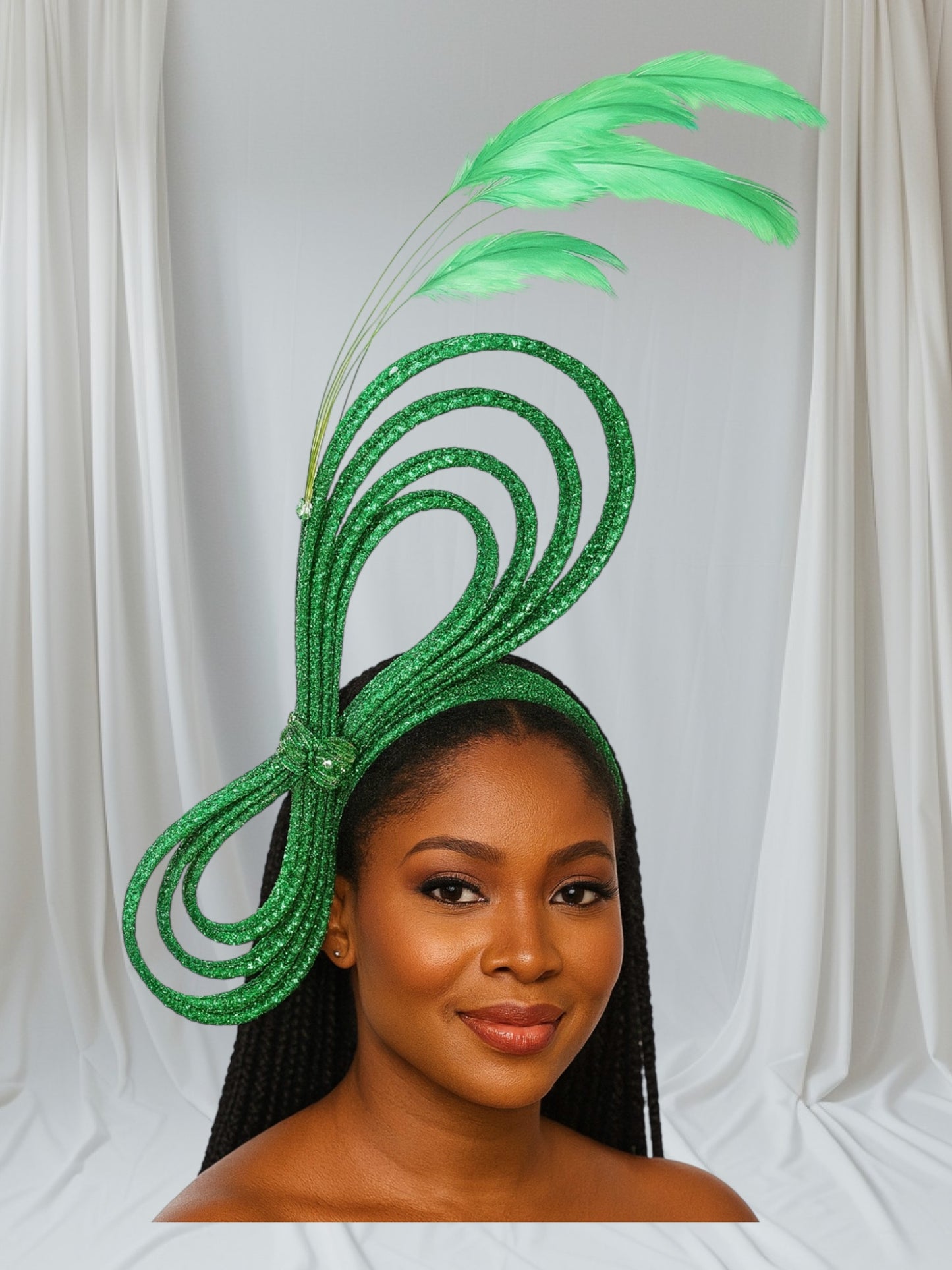 Crescenza Royal Sapphire Fascinator with Feathers