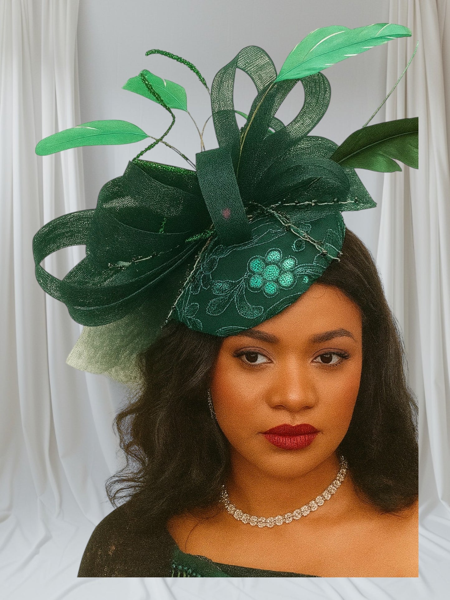CRZ Elegant Hat Fascinator Embellished With Feathers