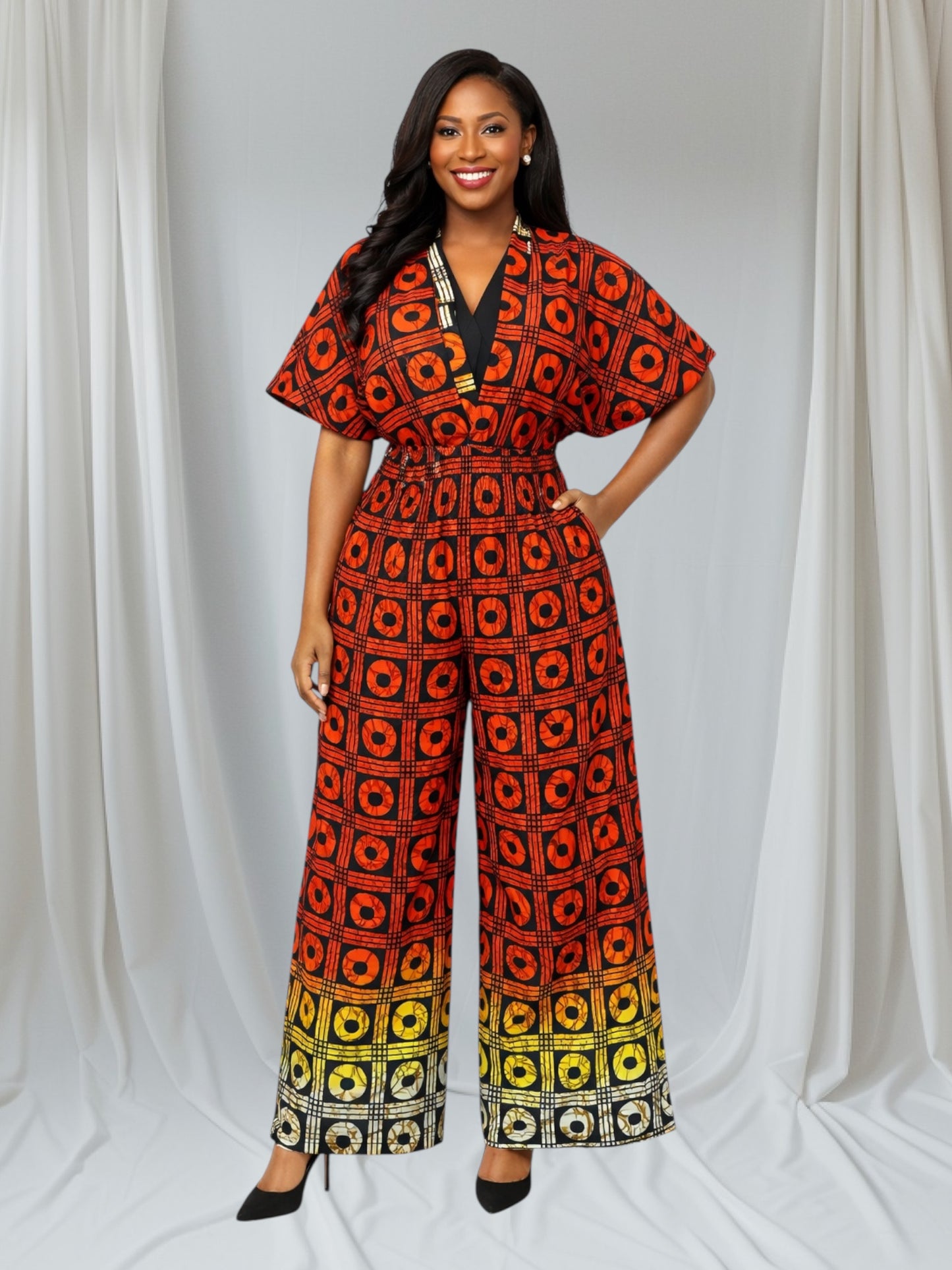 CRZ Vibrant Ankara Crop Top and Palazzo Trousers Set