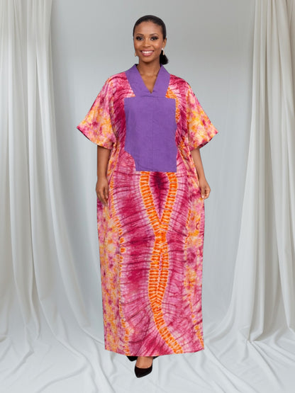 CRZ Elegant Ankara With Aso Oke Kaftan Dress