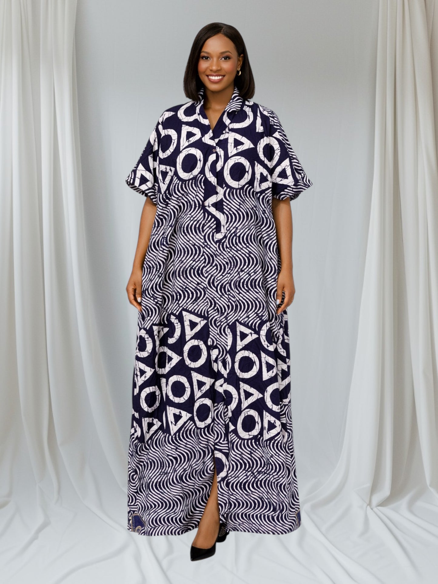 CRZ Elegant Ankara Kaftan Corset Long Dress