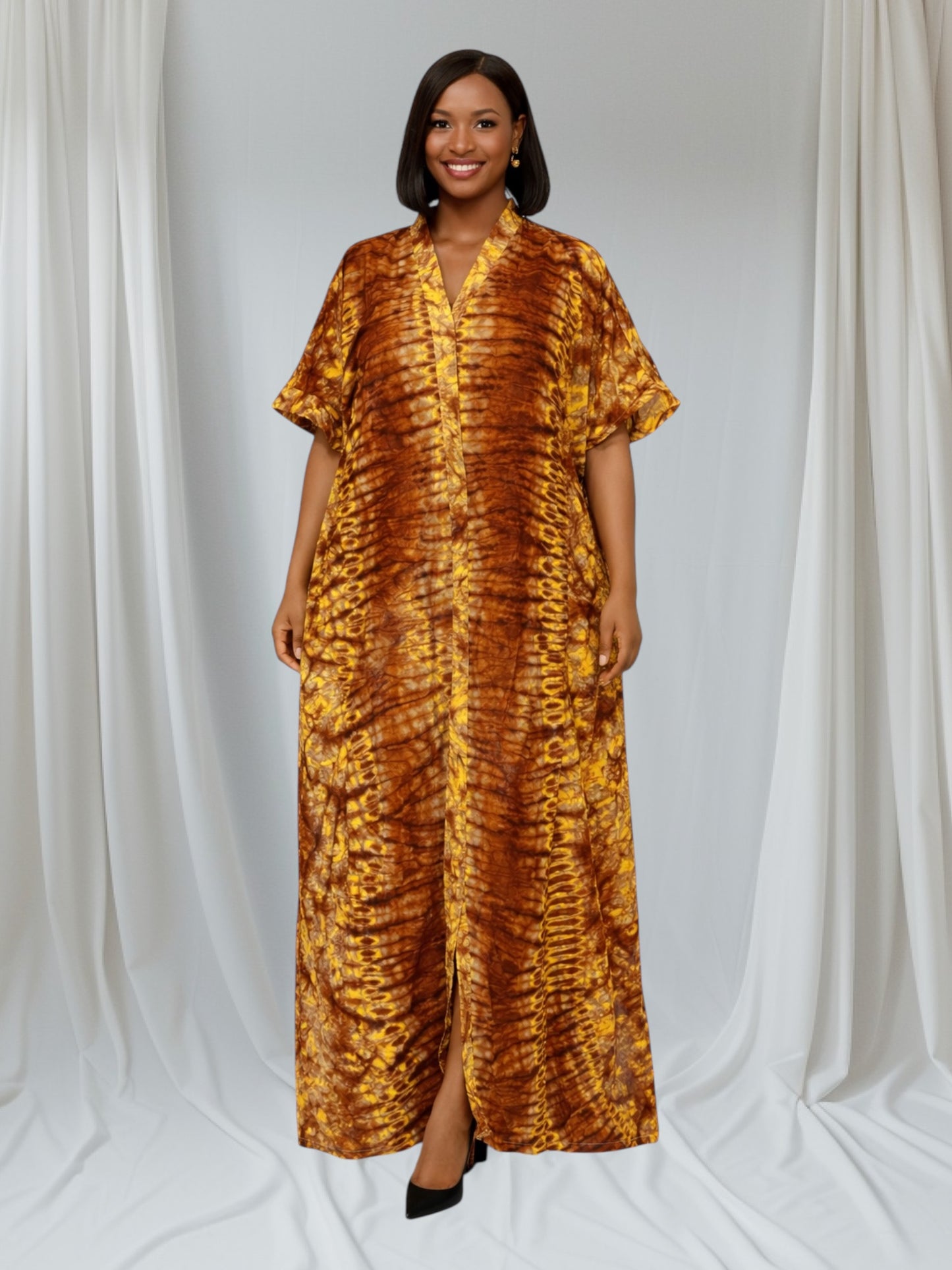 CRZ Elegant Ankara Kaftan Corset Long Dress