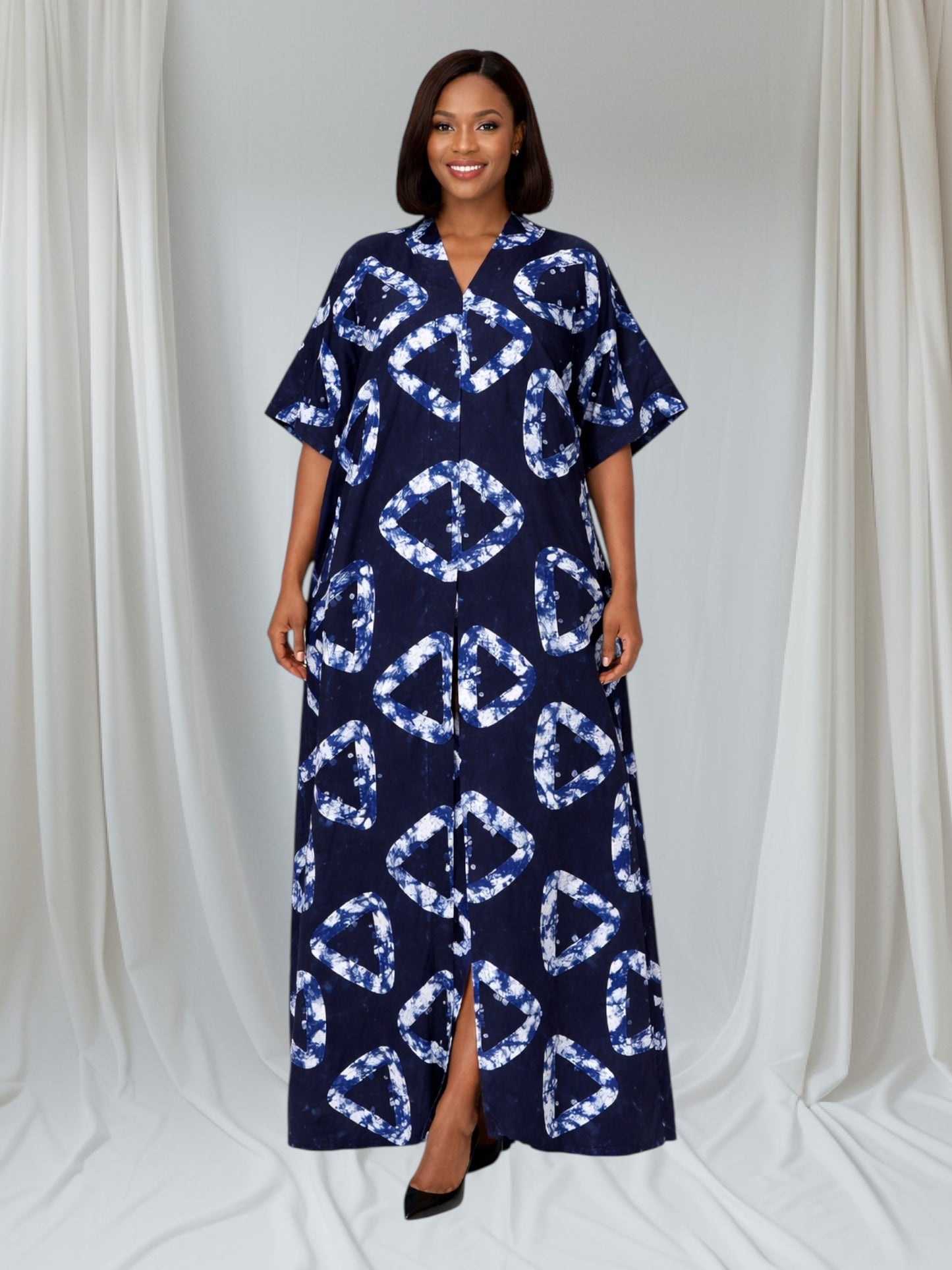CRZ Elegant Ankara Kaftan Corset Long Dress