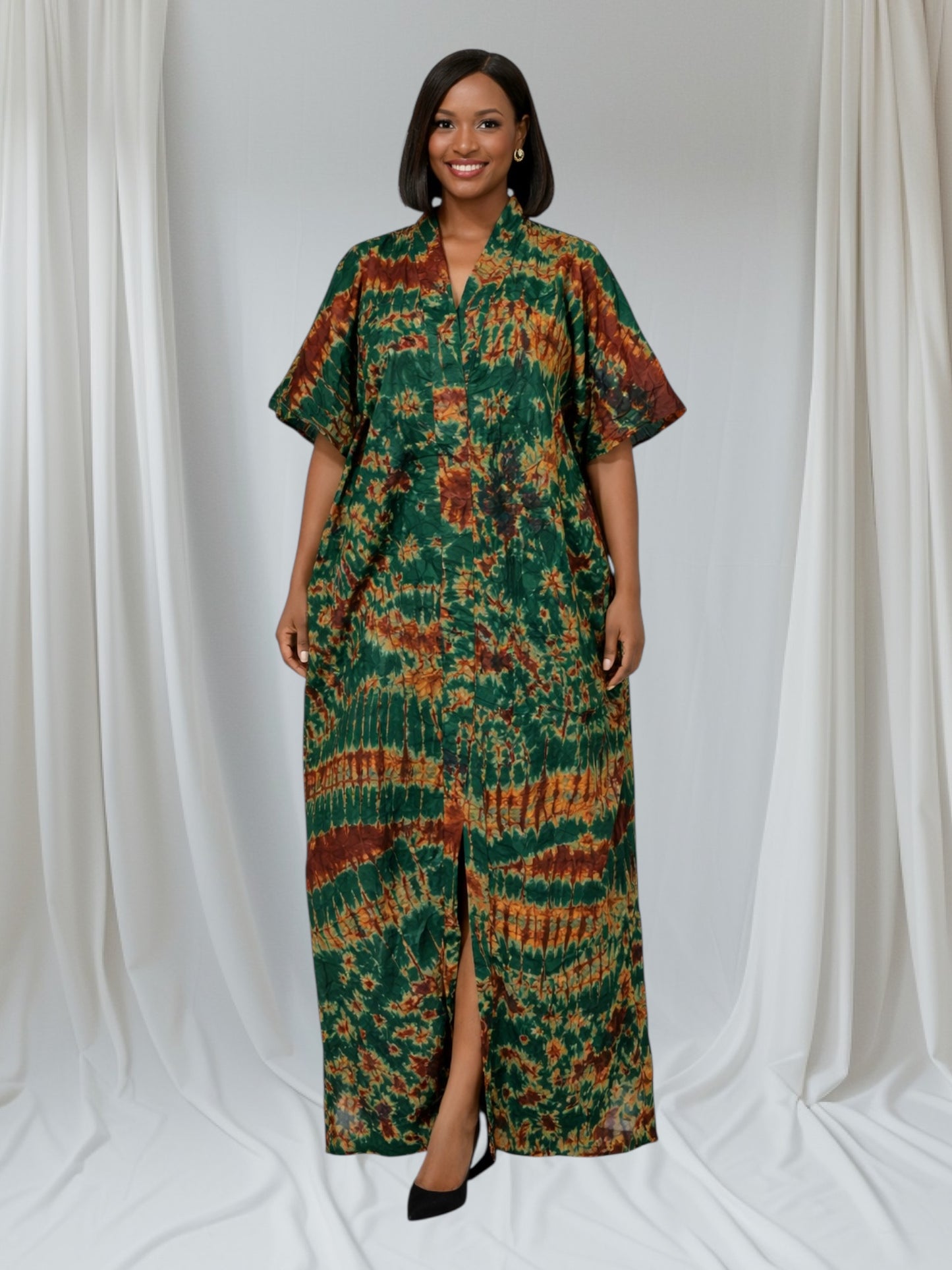 CRZ Elegant Ankara Kaftan Corset Long Dress