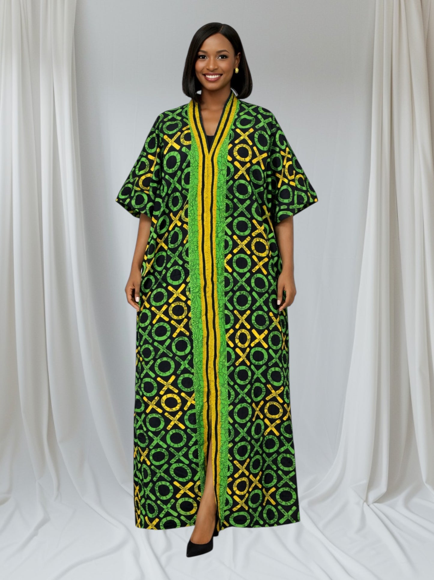 CRZ Elegant Ankara Kaftan Corset Long Dress
