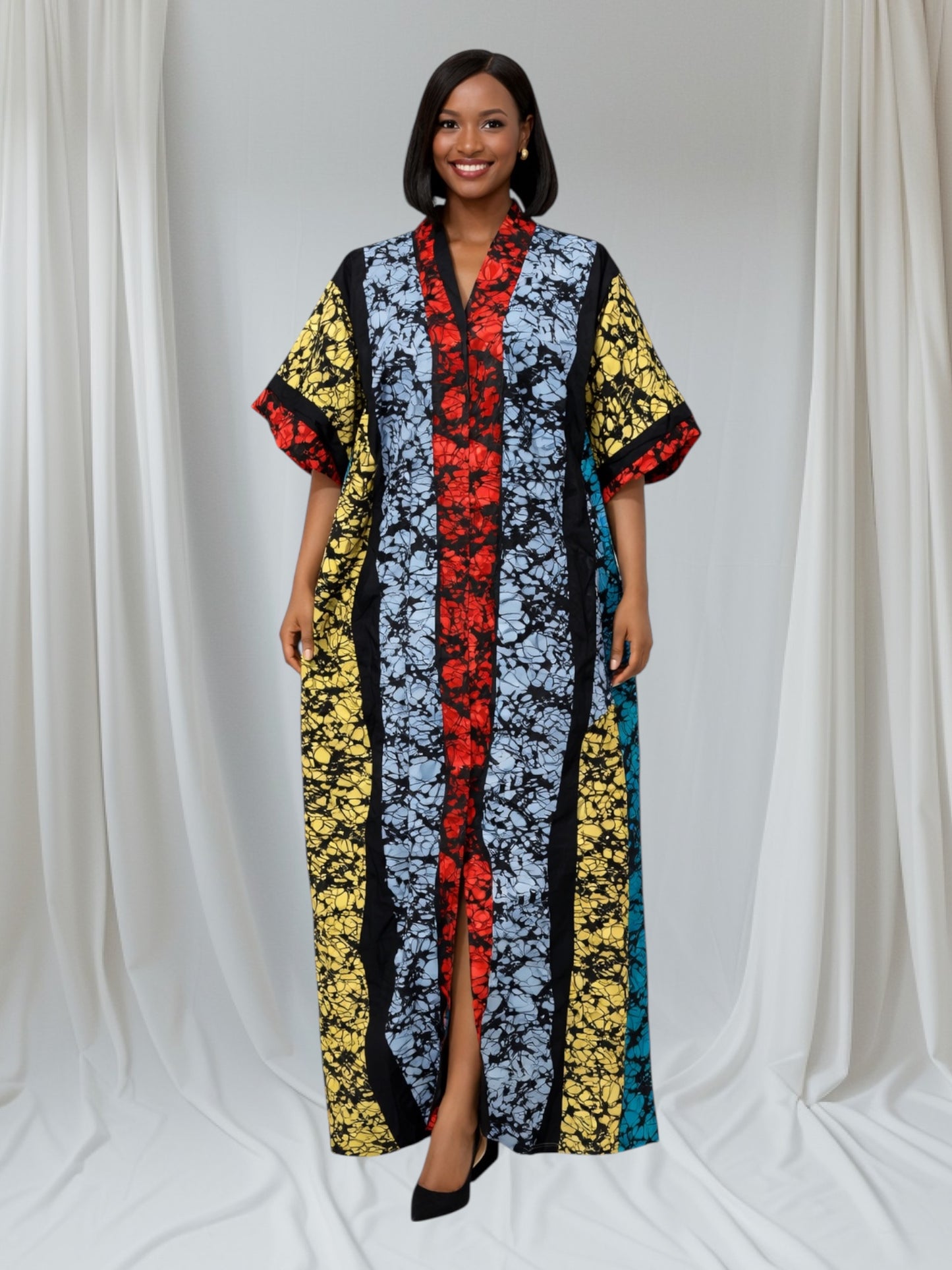 CRZ Elegant Ankara Kaftan Corset Long Dress