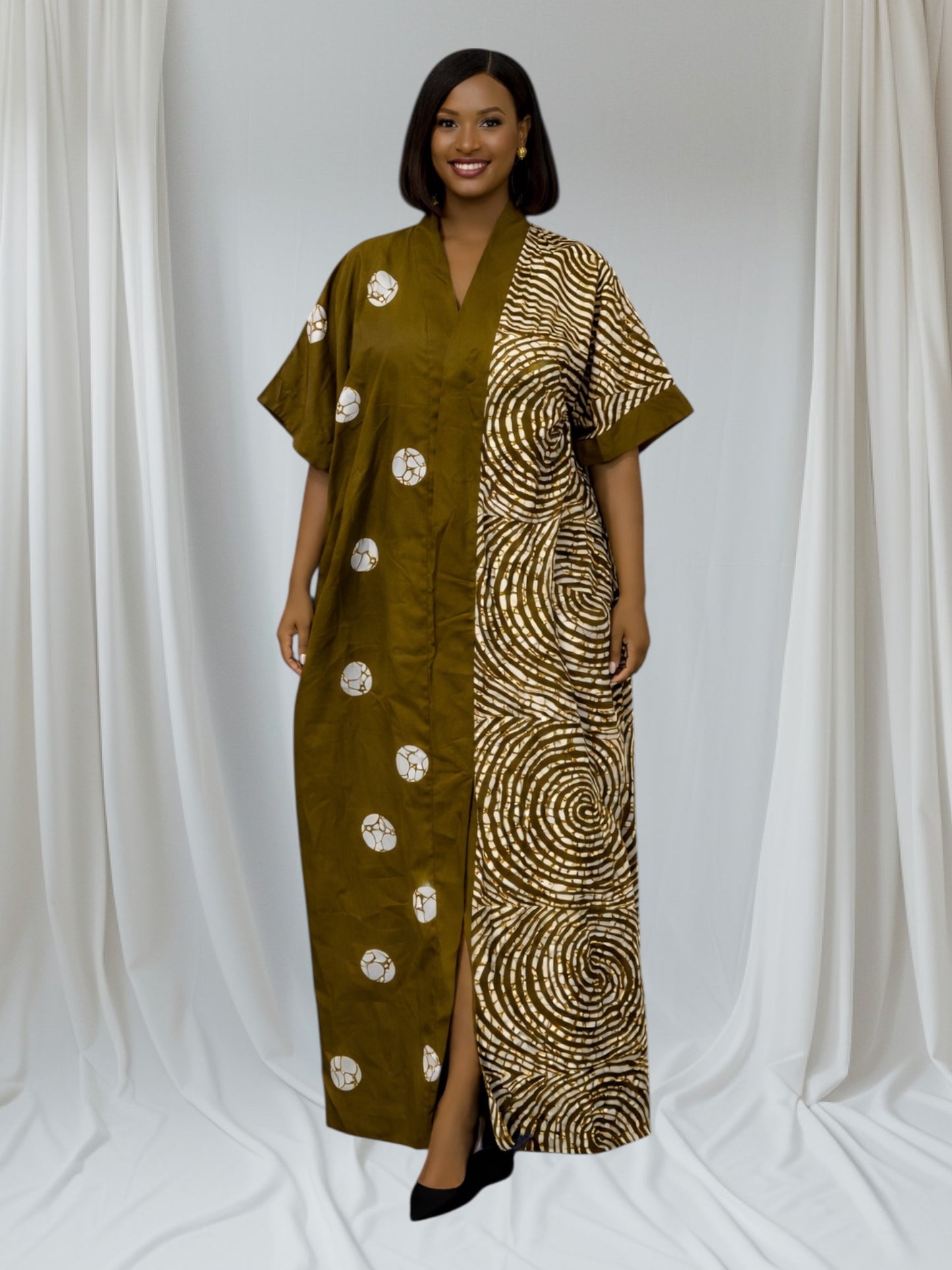 CRZ Elegant Ankara Kaftan Corset Long Dress