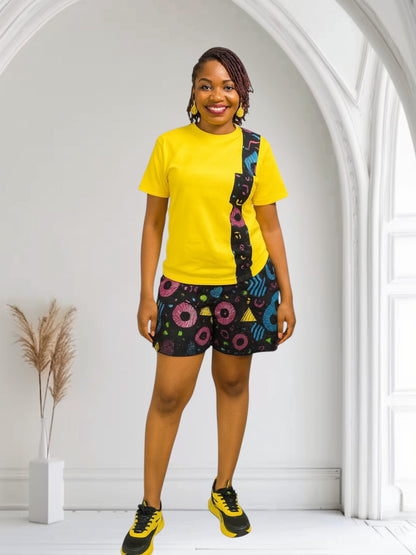 CRZ Two Piece T-Shirt and Ankara Short Pant
