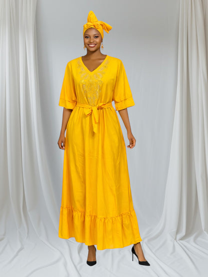 CRZ Elegant Dress Embellished With Rhinestones 5014