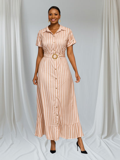 CRZ Button Down Stripe Dress 2585