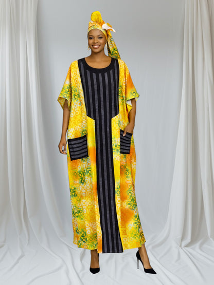CRZ Kaftan With Silver Rhinestone Embellishment With Front Pocket 136