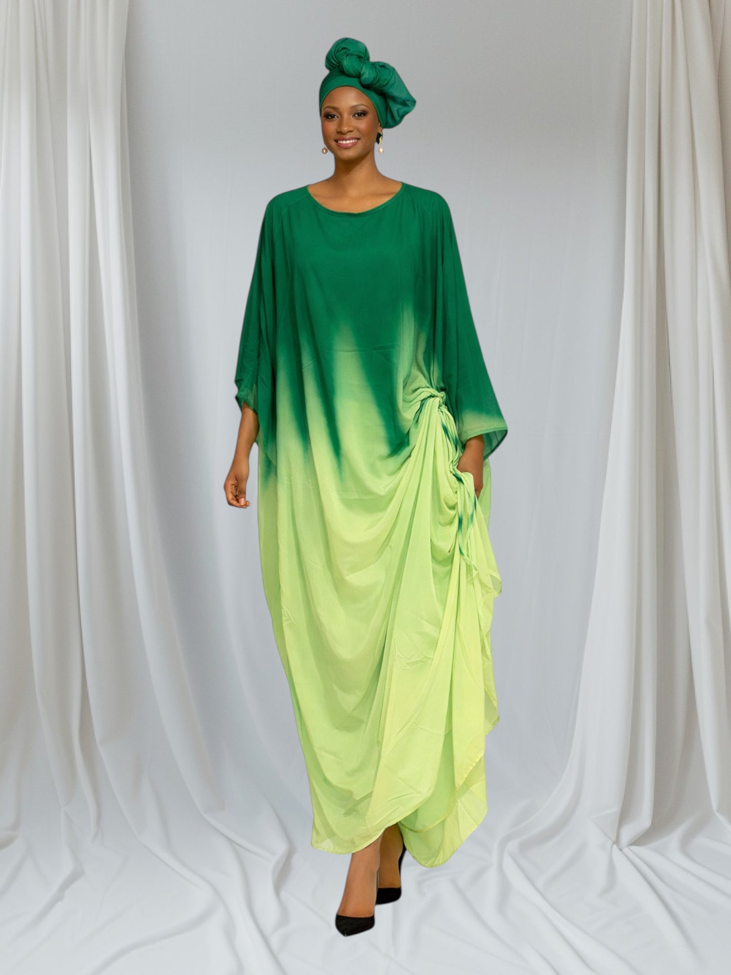 CRZ 2-in-1 Chiffon Long Dress With Side Drawstring 25164-1
