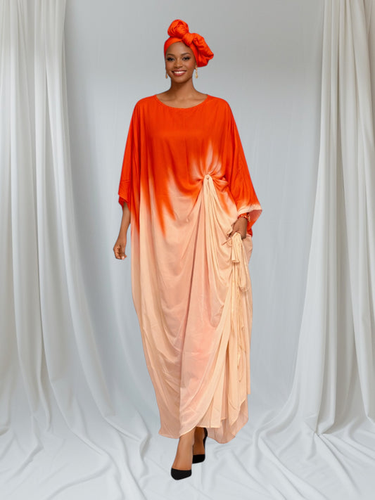 CRZ 2-in-1 Chiffon Long Dress With Side Drawstring 25164-1