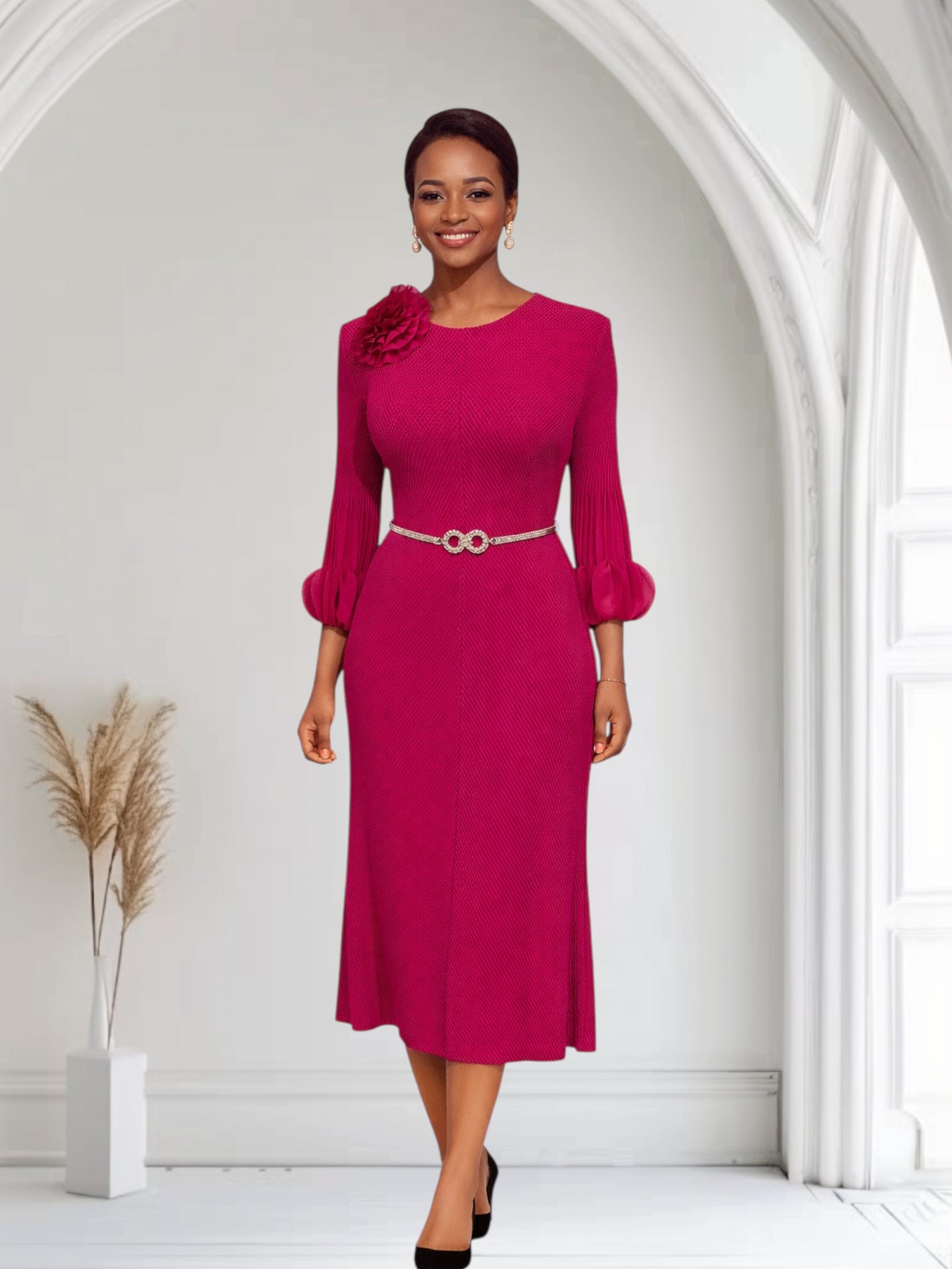 CRZ Miyaki Dress With Silver Belt 2999