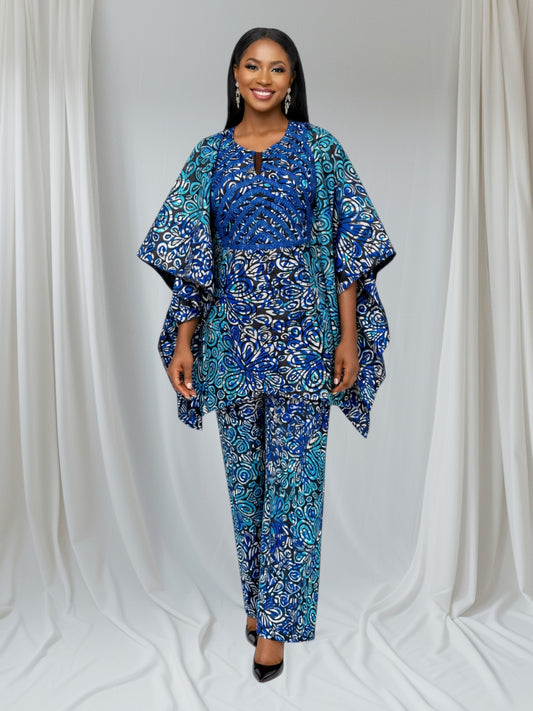 CRZ 2 Piece Ankara Corset Top and Pant Trouser