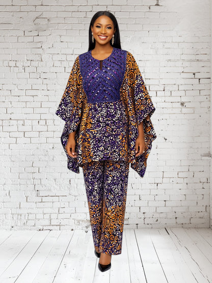 CRZ 2 Piece Ankara Corset Top and Pant Trouser