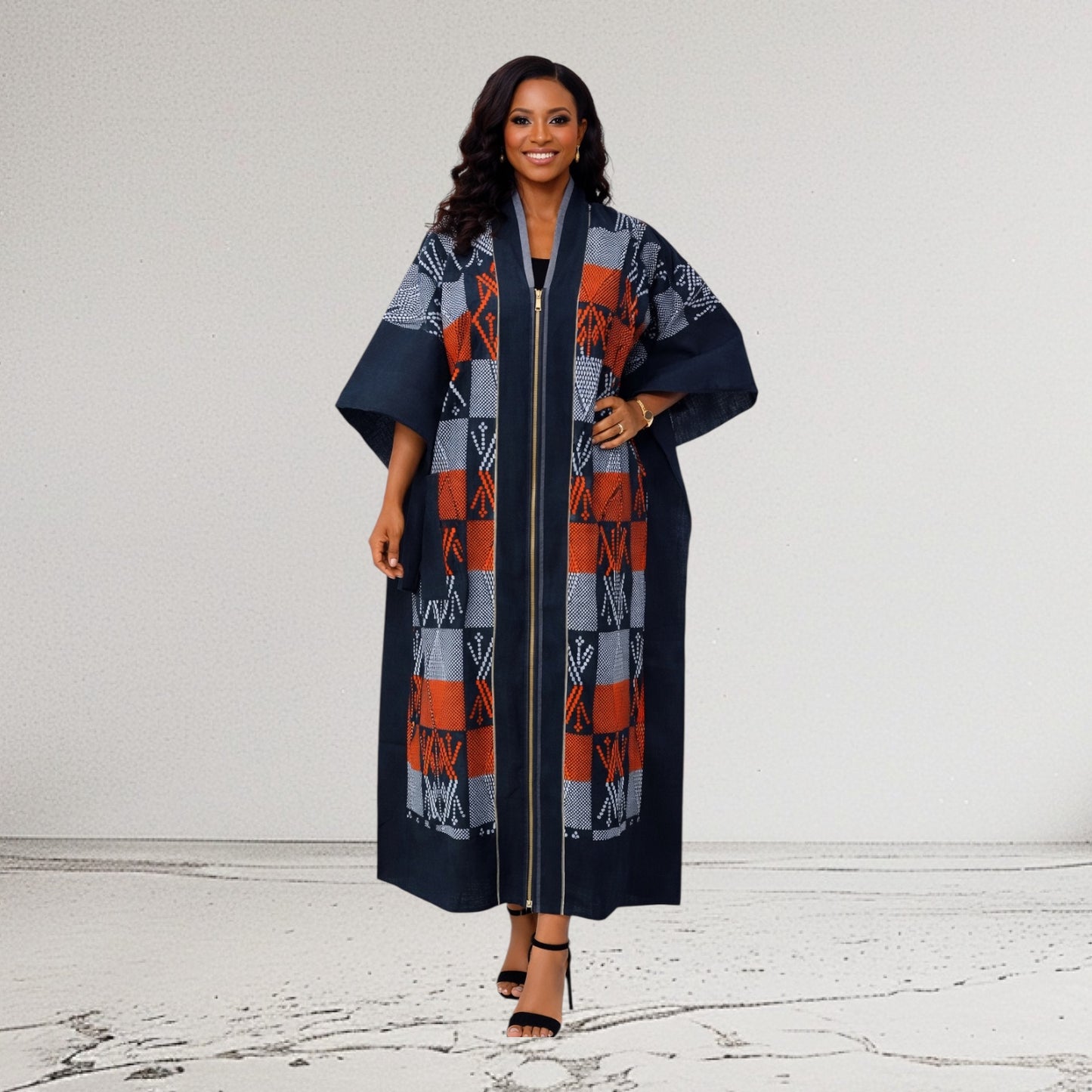 Awele CRZ 48 Inches Kimono Jacket With Front Zipper
