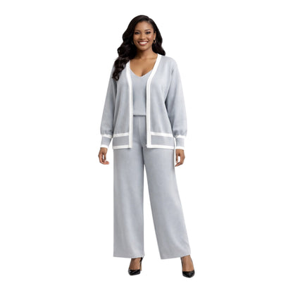 CRZ Classic Contrast Three Piece Knit Wear CZ5060