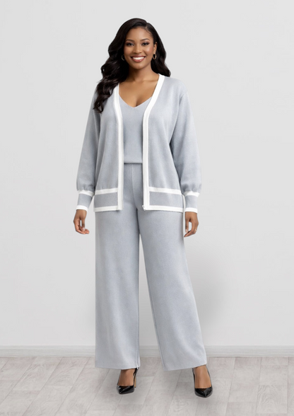 CRZ Classic Contrast Three Piece Knit Wear CZ5060