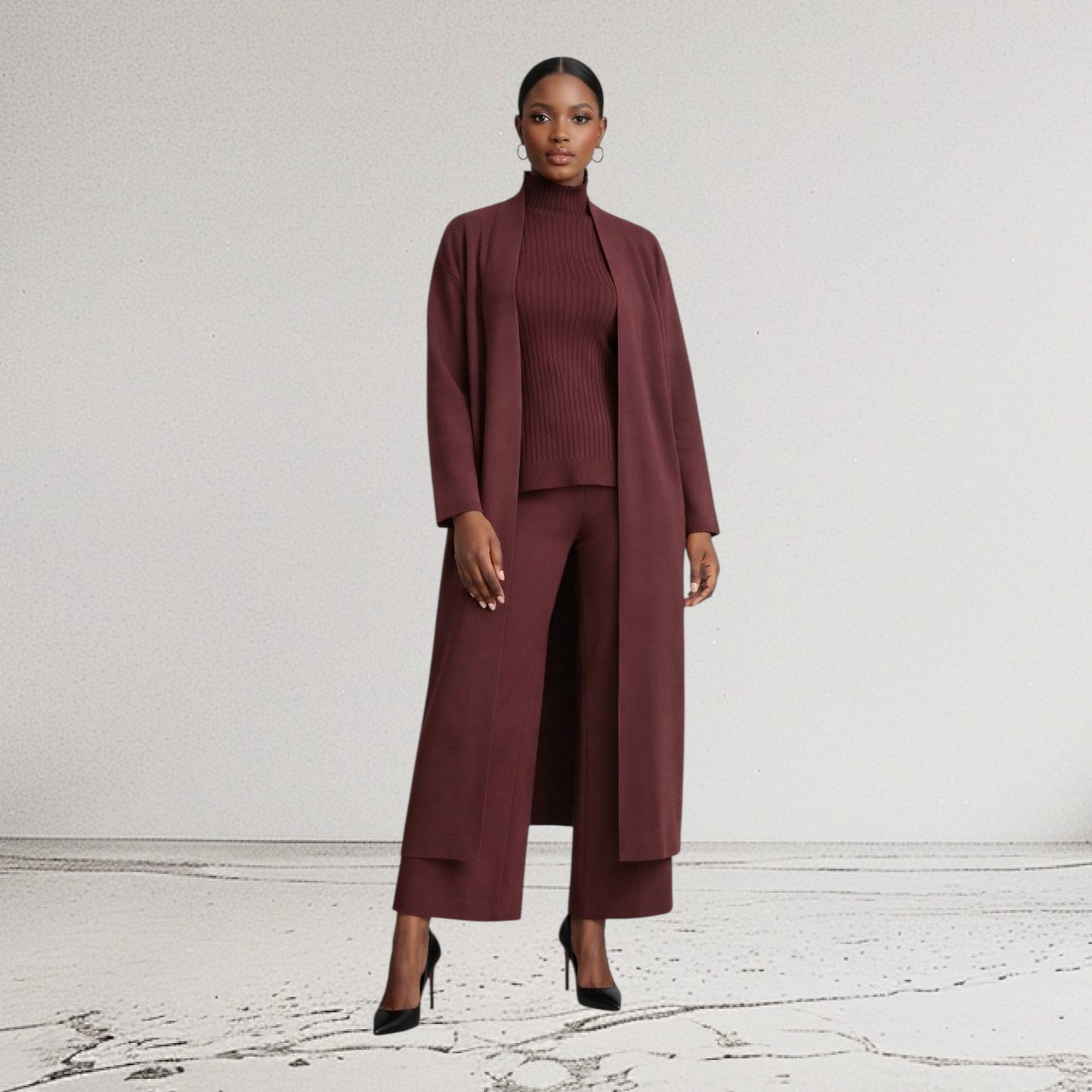 CRZ 3-Piece Set Top, Pant and Longline Coat 3040