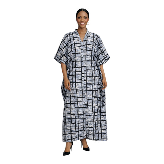 CRZ Elegant Ankara Kaftan Corset Long Dress
