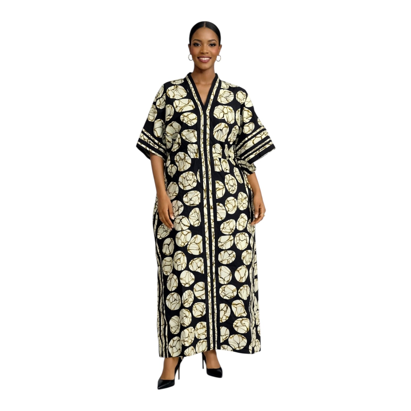 CRZ Elegant Ankara Kaftan Corset Long Dress