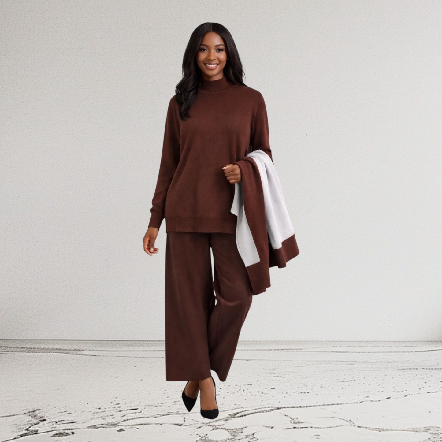 CRZ Elegant 3-Piece Knit Wear Set 8889