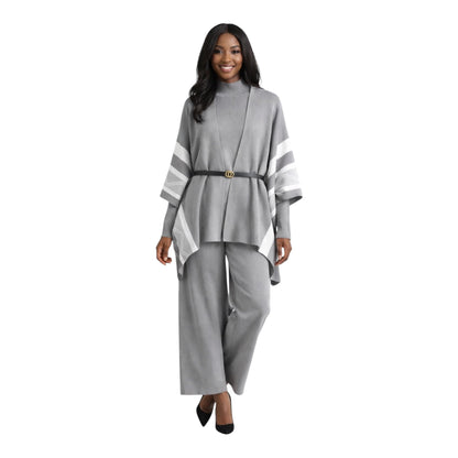 CRZ Elegant 3-Piece Knit Wear Set With Belt 2884