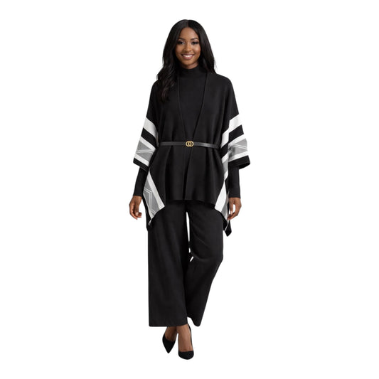 CRZ Elegant 3-Piece Knit Wear Set With Belt 2884