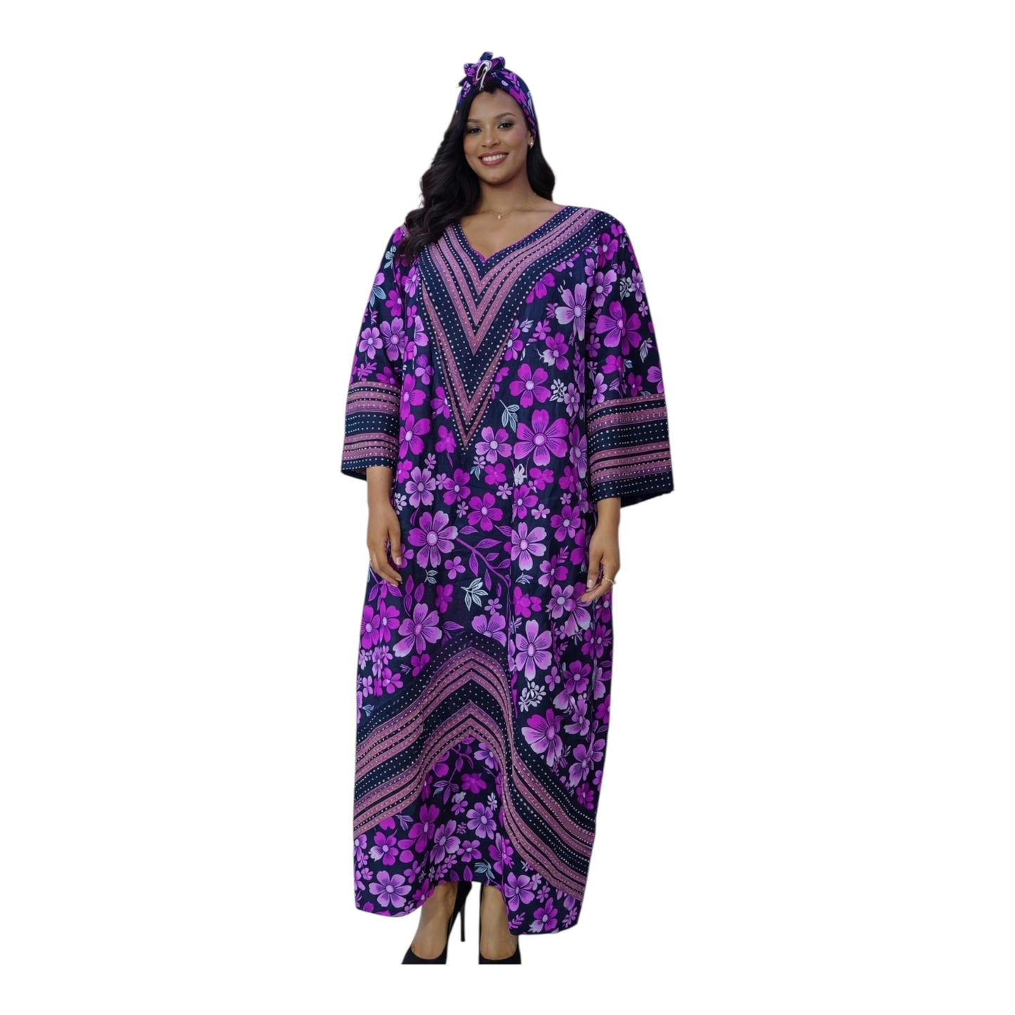 CRZ Ankara and Aso Oke Dress Embellished With Rhinestones