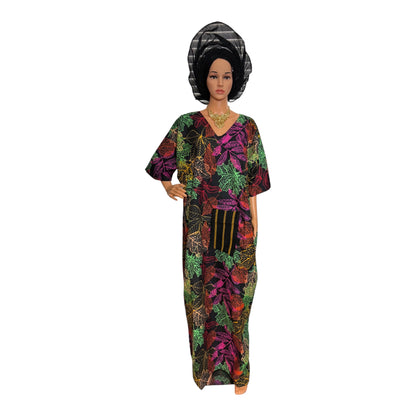 CRZ Elegant One Front Pocket Ankara Maxi Dress