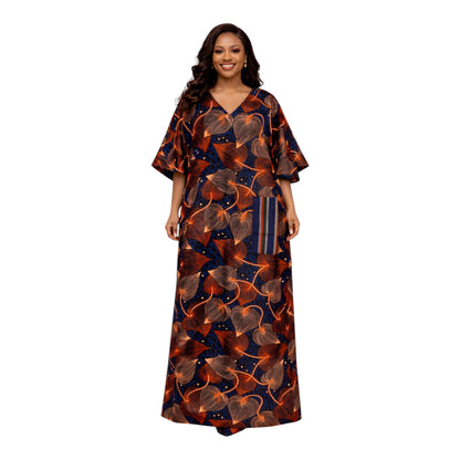 CRZ Elegant One Front Pocket Ankara Maxi Dress