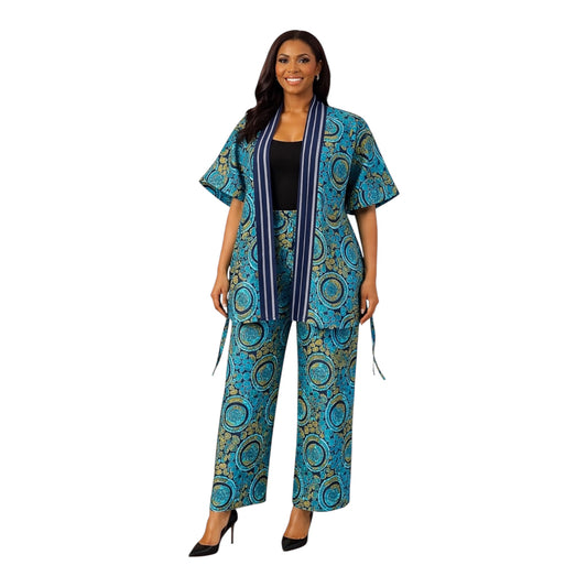 CRZ Kimono Jacket and Pant Trouser With Side Drawstring