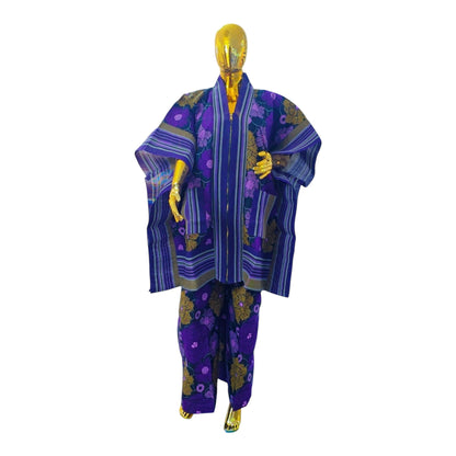 CRZ Royal Apparel Ankara Kimono Jacket and Pant Set With Zipper