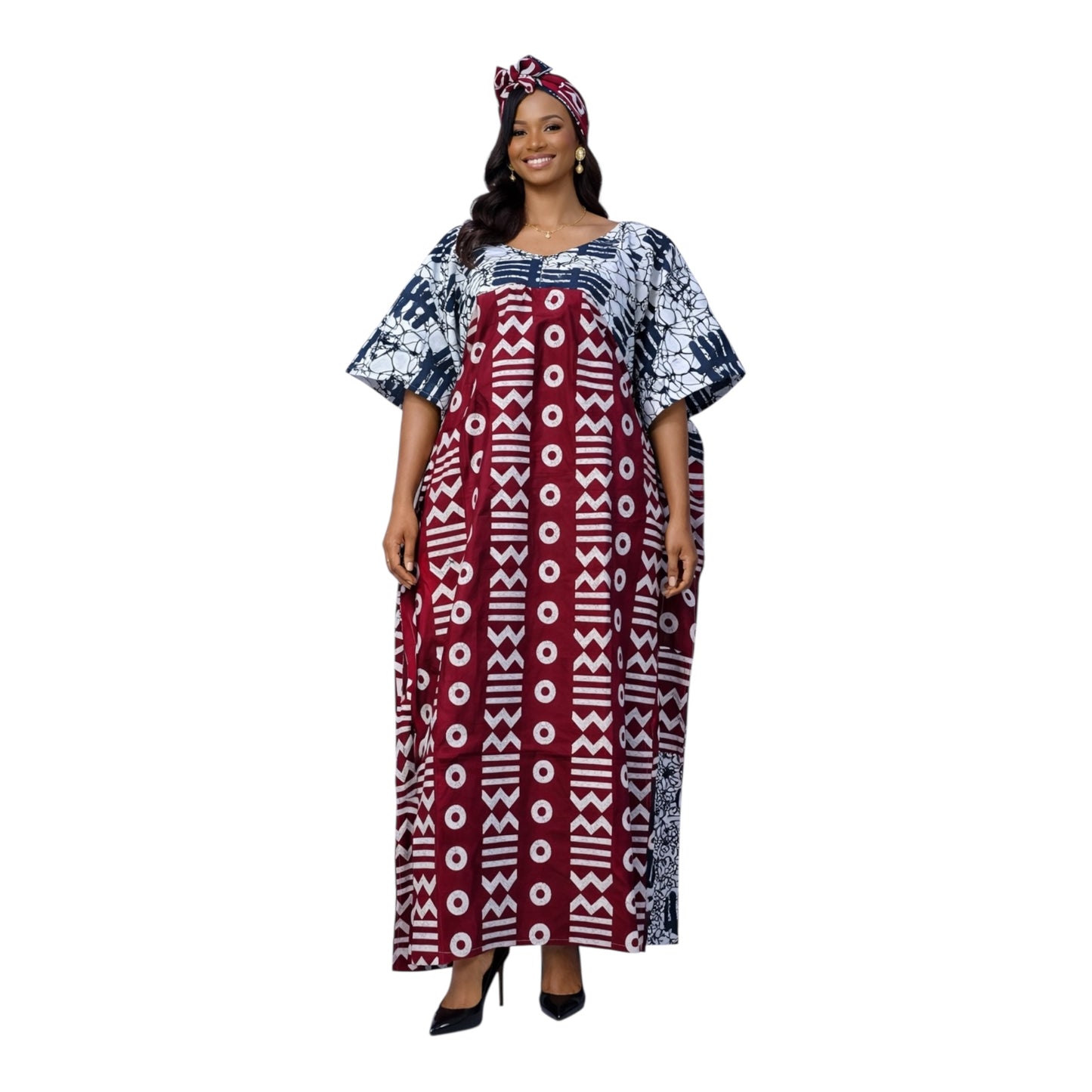 CRZ Elegant Ankara Bubu Dress With Corset Effect
