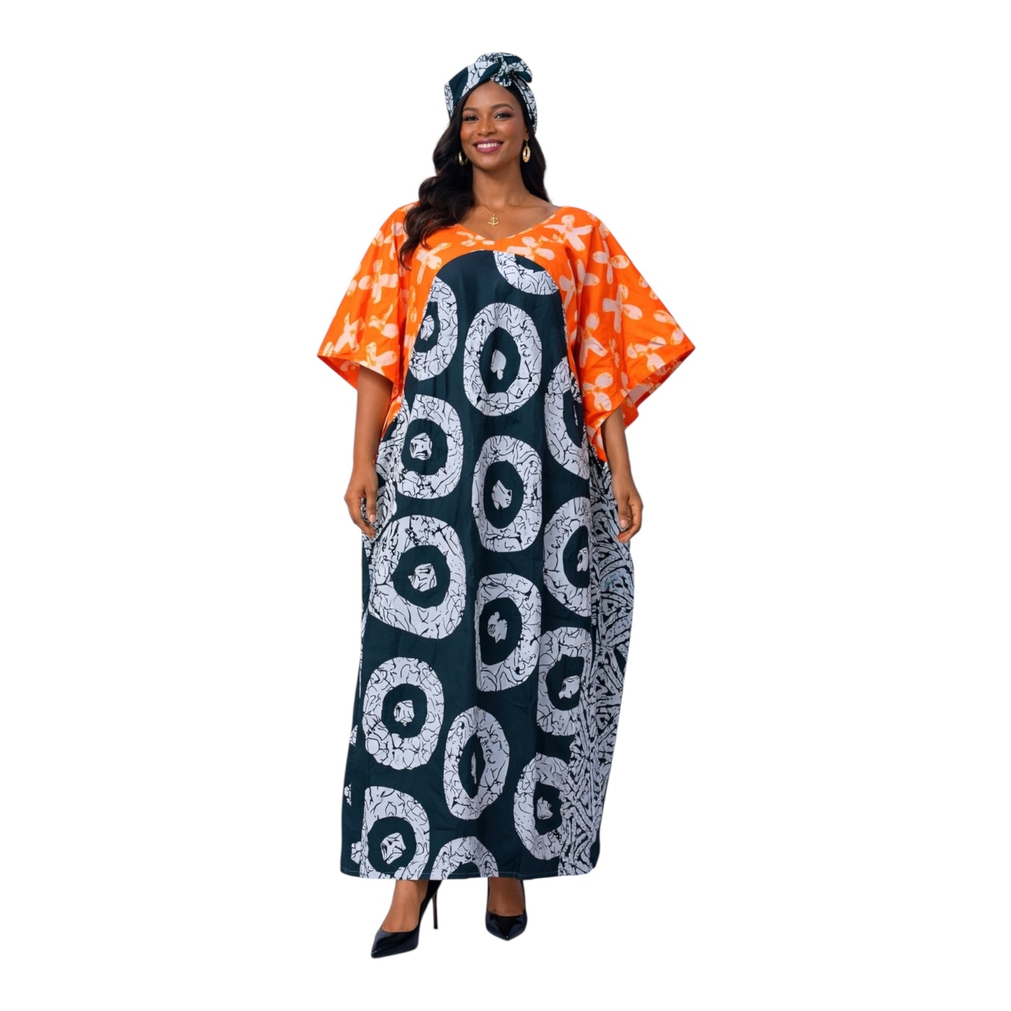 CRZ Elegant Ankara Bubu Dress With Corset Effect
