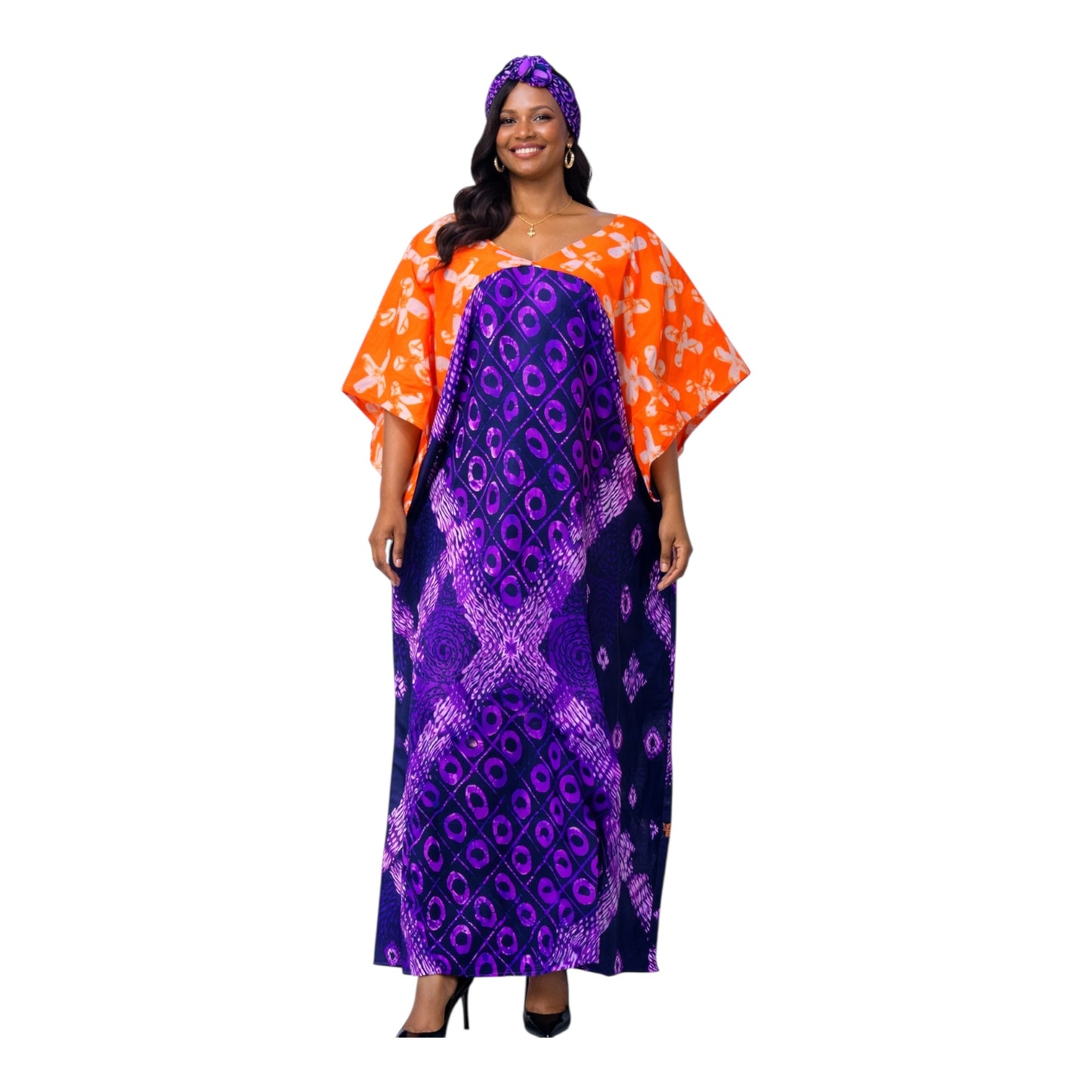 CRZ Elegant Ankara Bubu Dress With Corset Effect