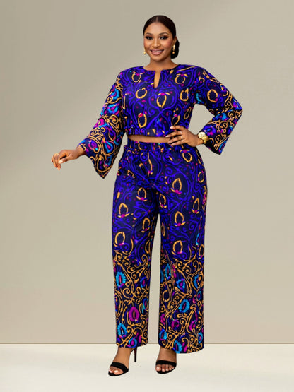 CRZ Long Sleeve Crop Top and Pant Trouser