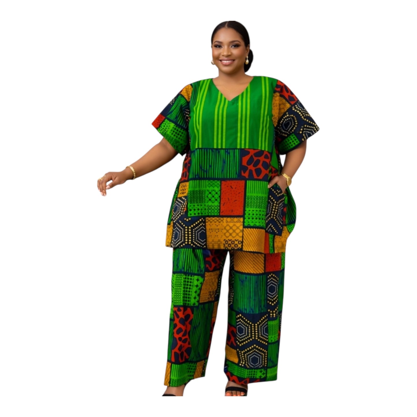 CRZ Corset Top and Pant Designed With Aso Oke